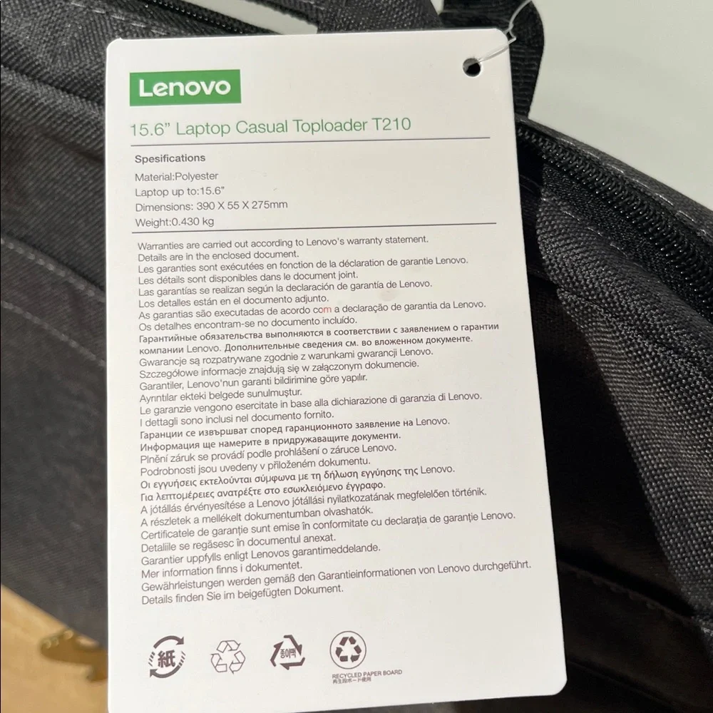 Lenovo Charcoal Gray Laptop Bag